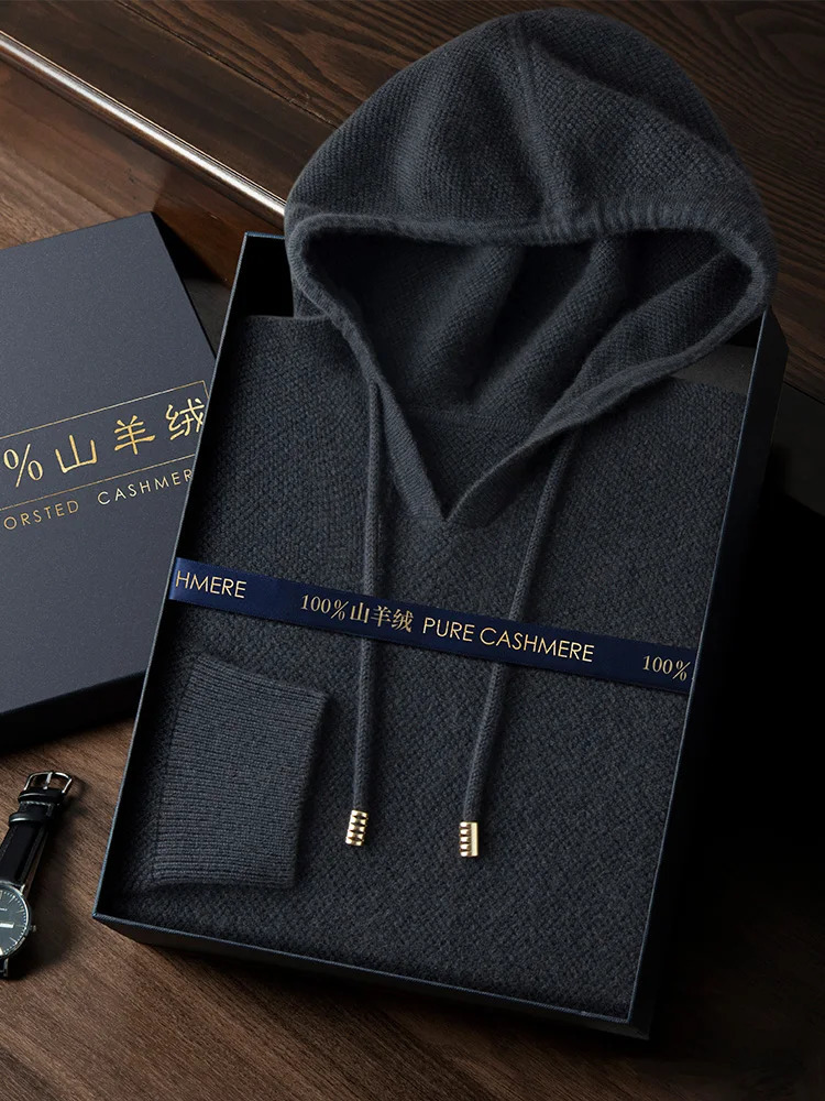 Choose a 100 cashmere sweater mens hooded sweatshirt with floral n for autumn soft and comfortable knitted highquality top 241115