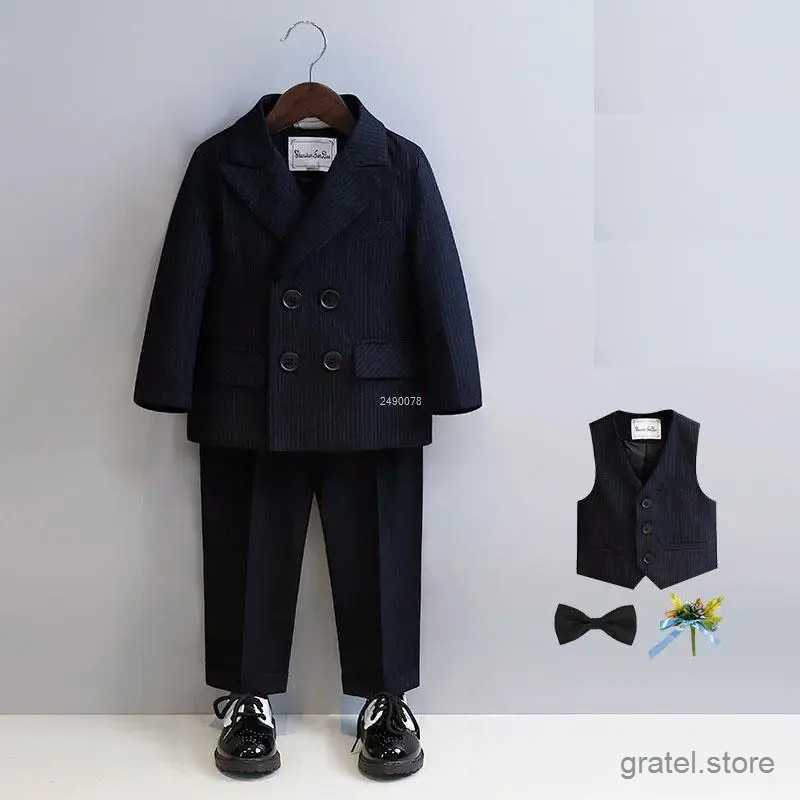 Suits Kids 1 Year Black Birthday Dress Baby Boys Beautiful Photograph Suit Children Wedding Performance Piano Party Blazer Tuxedo Wear