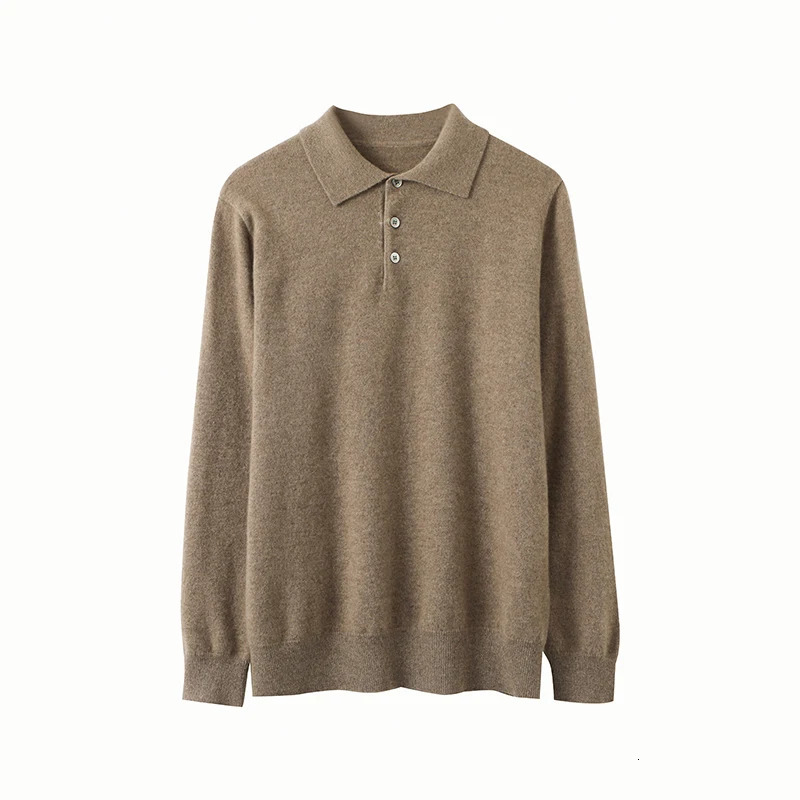 Alevel 100% pure cashmere sweater mens polo neck knitted pullout autumn and winter fashion Korean version jacket 241115