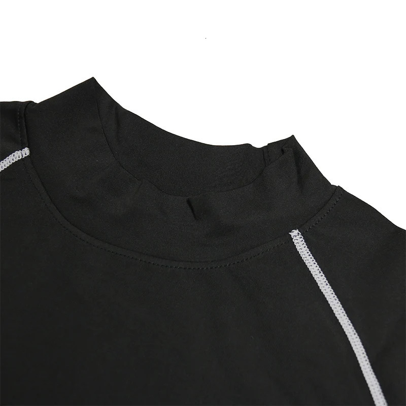 Mens Workout Compression Shirt Turtleneck Long Sleeve Rash Guard Gym Base Layer Athletic Undershirt Gear Sports 241115