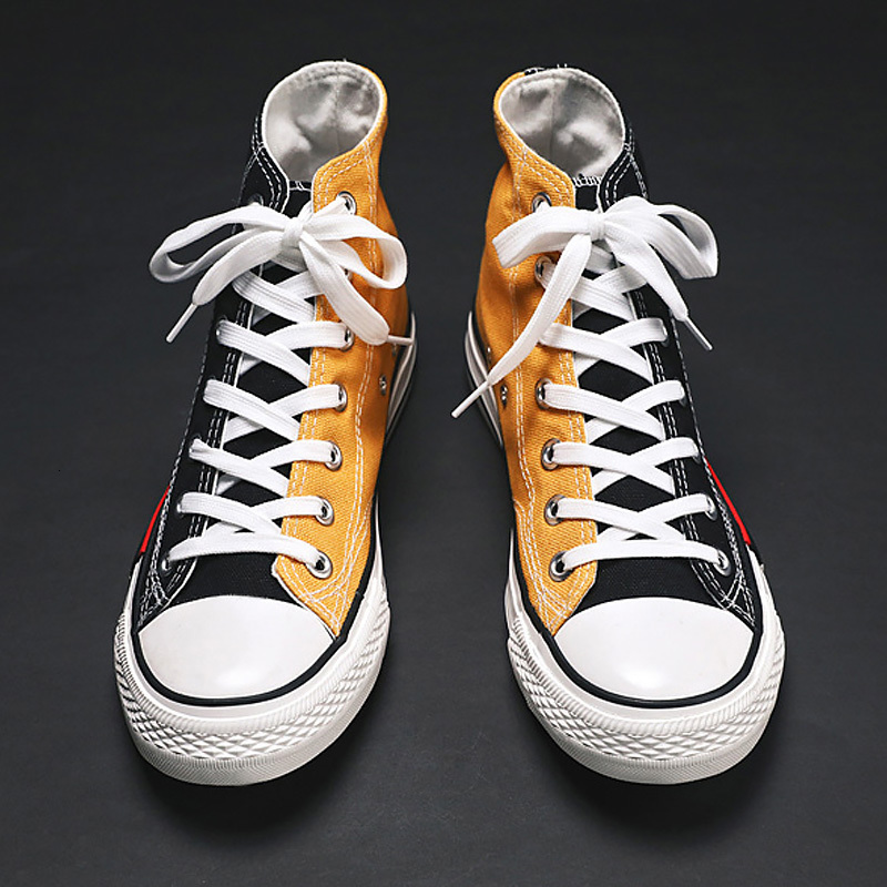 High Top Men's Sport Summer Canvas Designer Two-tone Espadrilles Vulcan Shoes Male's Sneakers