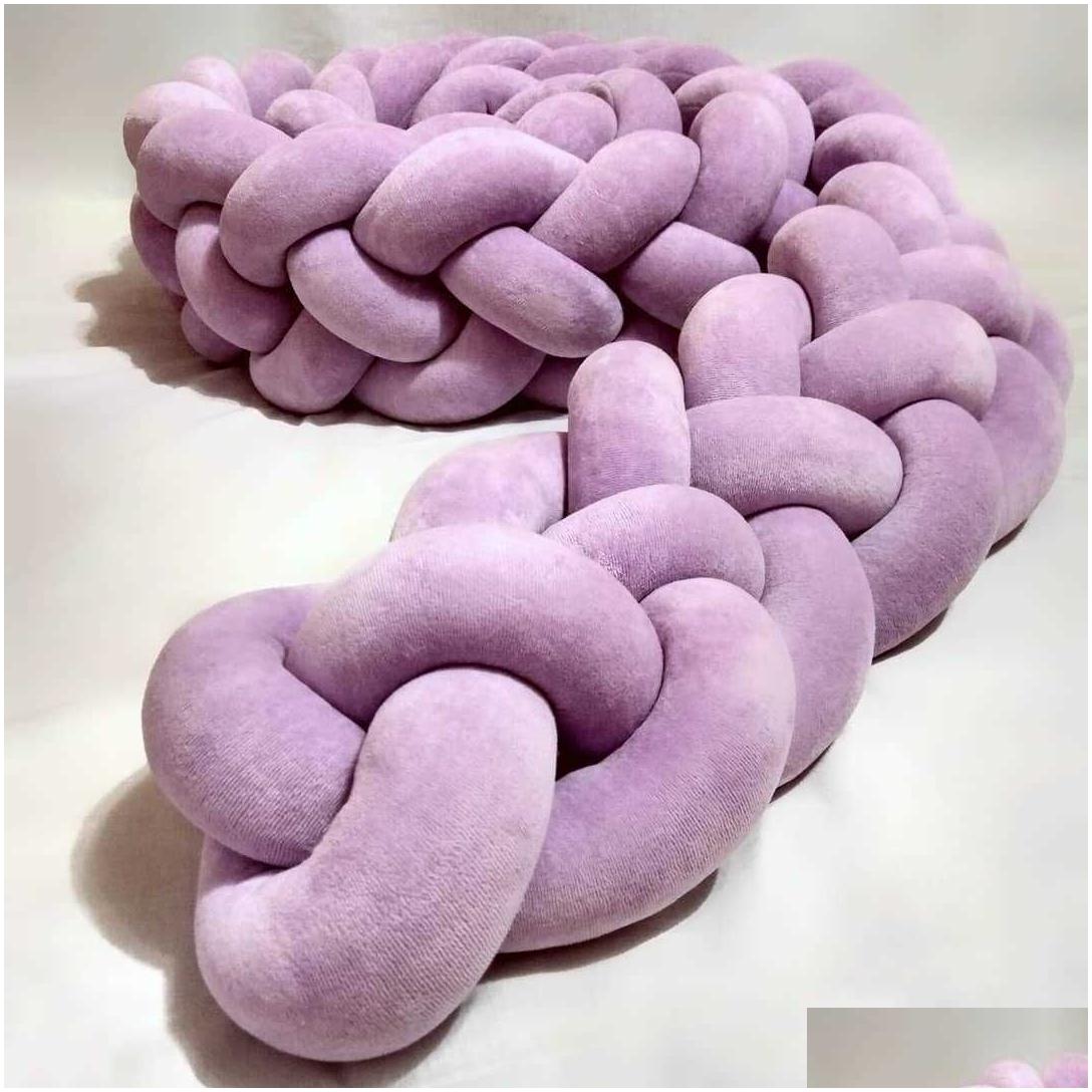 Bed Rails 3 Meter Braid Knot Pillow Cushion For Infant Crib Protector Tour De Lit Bebe Tresse Room Decor 211025 Drop Deliv Othgy 240925