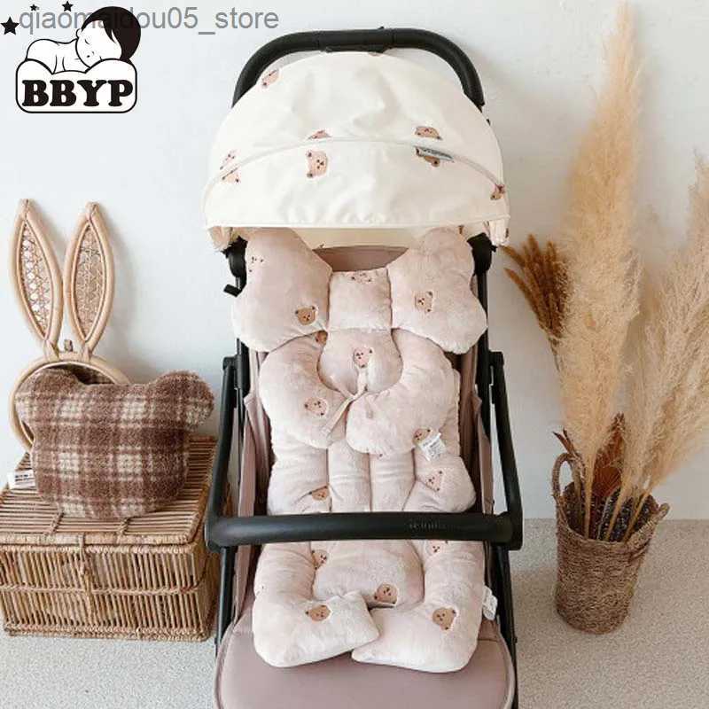 Stroller Parts Accessories Baby stroller liner breathable newborn car seat cushion cotton baby autumn childrens pram accessories Q240416
