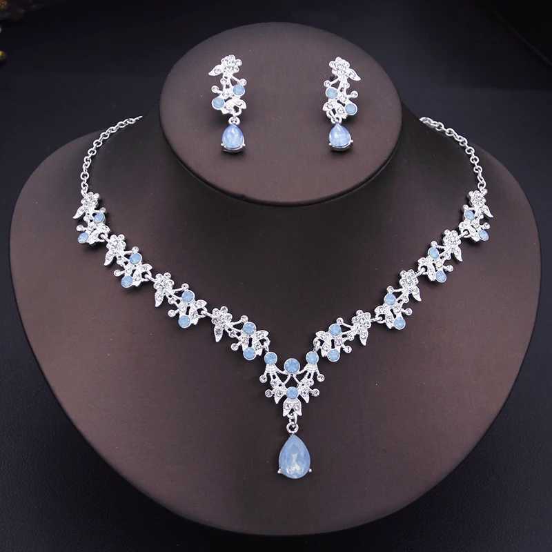 Elegant pendant earrings and necklaces for elegant jewelry sets floral designs sparkling rhinestone necklace sets weddings X241116