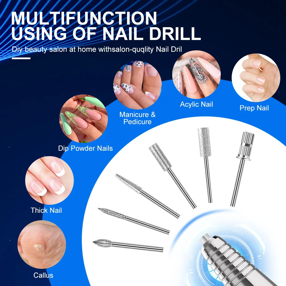 35000PRM Professional Electric Portable Nail Drill Machine Rechargeable Low Noise Nail Sander File For Acrylic Gel Nails Remove 241115