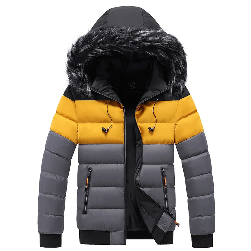 Men High Quality Winter Thick Warm Parker Jacket Fur Collar Thermal Parkas Classic Coats Casual Windbreaker Cotton Coat 241108