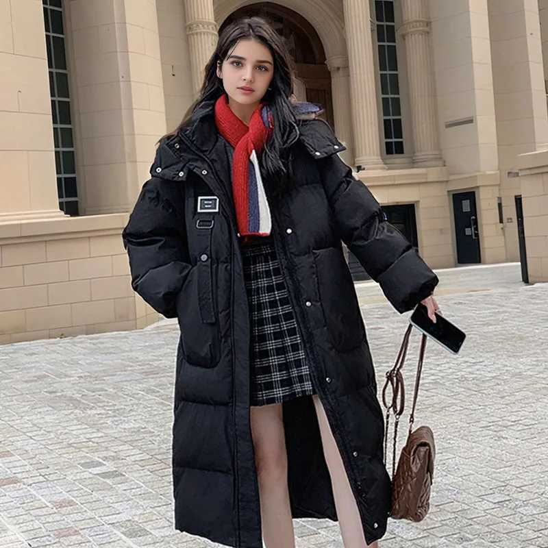 Thick Winter Down Cotton Parkas Jacket Womens Mid-length 2023 Korean Version of Fashion Explosion Padded Parkas Jacket WomenC241115