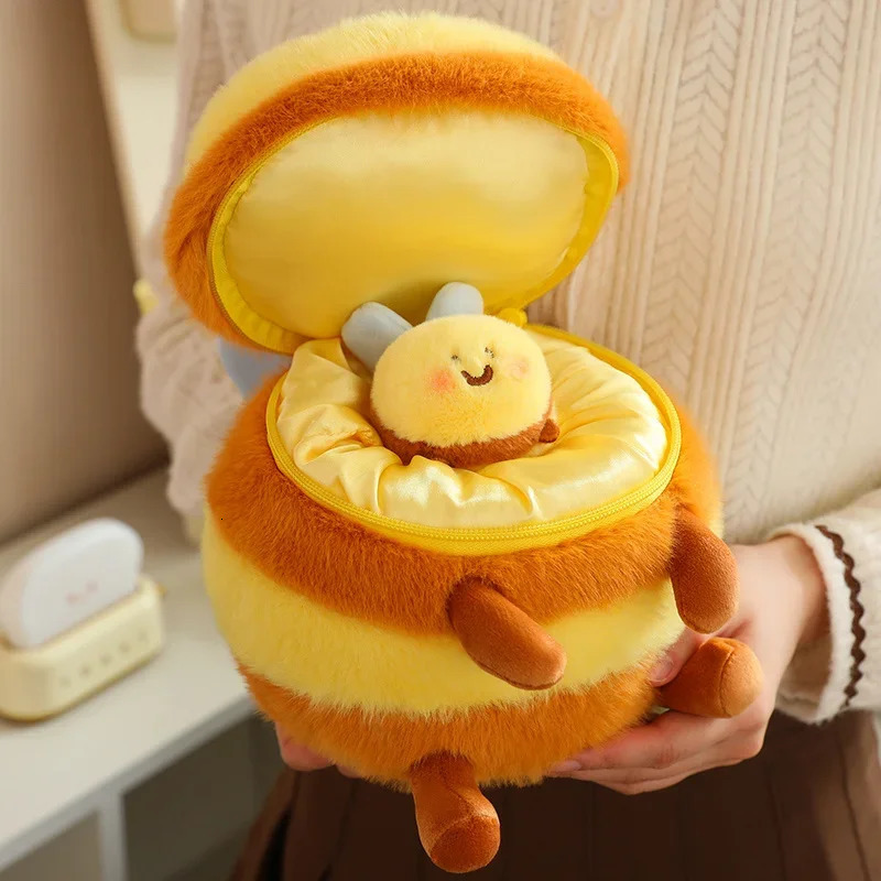 Cartoon Sha Bee Plush Toys Pendant Stuffed Cai Bee Plush Super Soft Honey Jar Plush Doll Sleep Pillow Birthday Gifts for Kids 241115