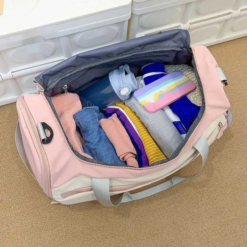 Trendy Travel Bag Large Capacity Dry Wet Separation Fitness Bag Independent Shoe Compartment Anti Splash Luggage Bag