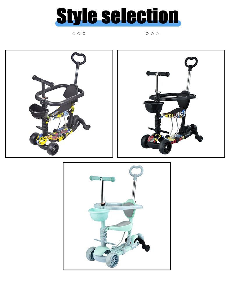 Scooter full iron bracket PP panel wear-resistant PVC wheel large wheel with armrest trolley auxiliary wheel