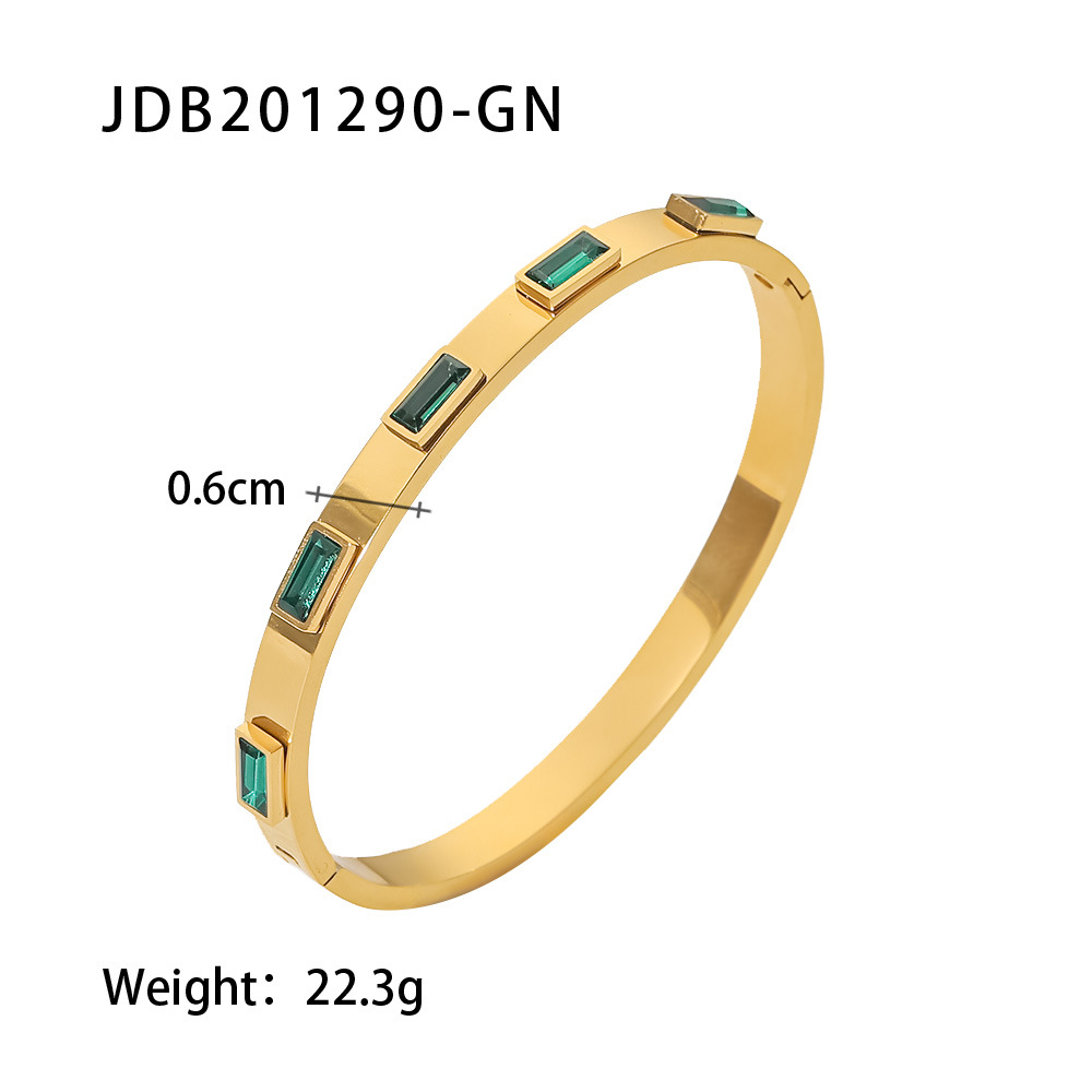 Ins Top Sell Vintgae Bangle Fashion Jewelry Titanium steel High Quality 5A Cubic Zircon CZ Dia Party Women Wedding Summer Bracelet For Lover Gift Neve