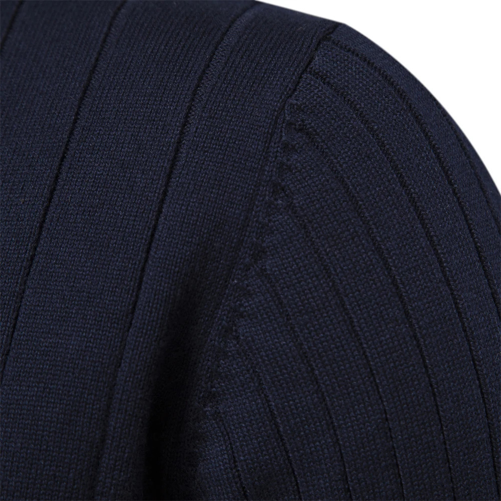 Autumn Zipper Drawn Mens Sweater High Quality Warm Winter Stand up Collar Cotton Knitted 241115