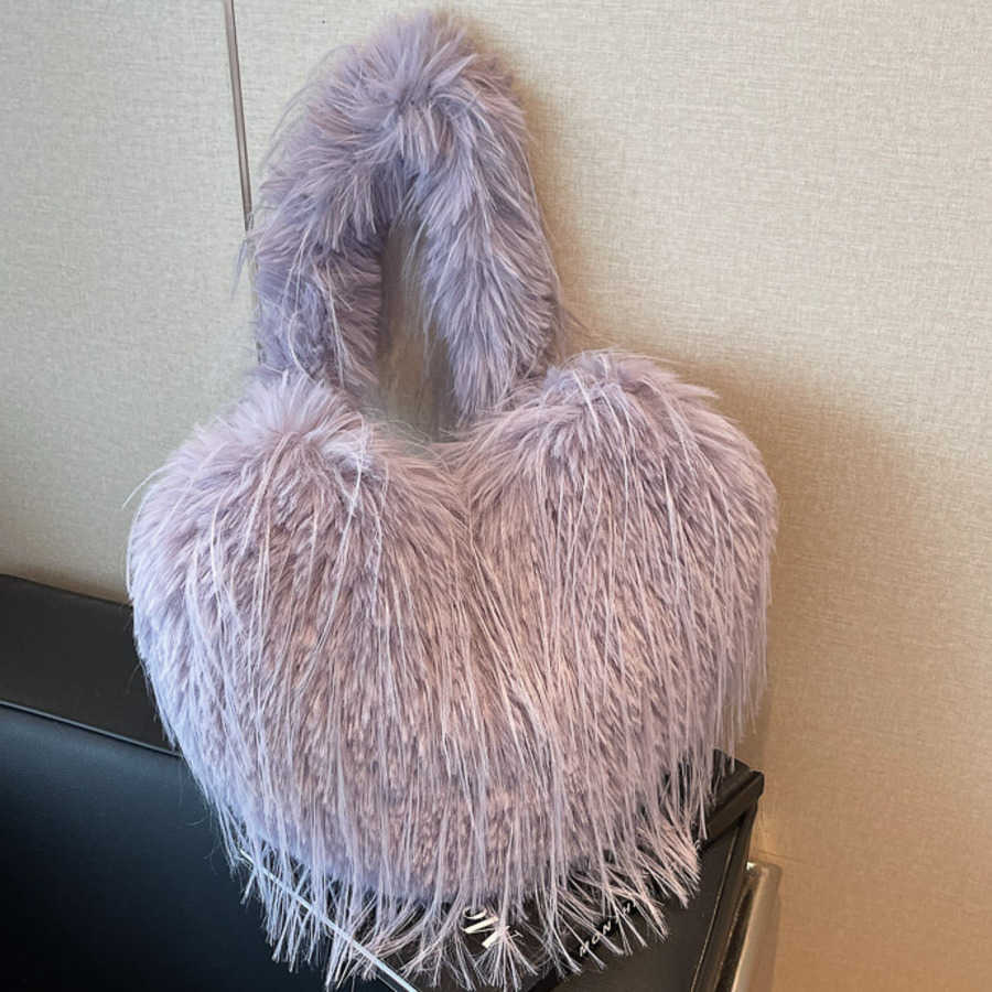 Love Plush Designer Bag Autumn Winter Trendy Crossbody Bags Plush Forest Sweet Shoulder Bags Style Underarm Hobo Bag 241104