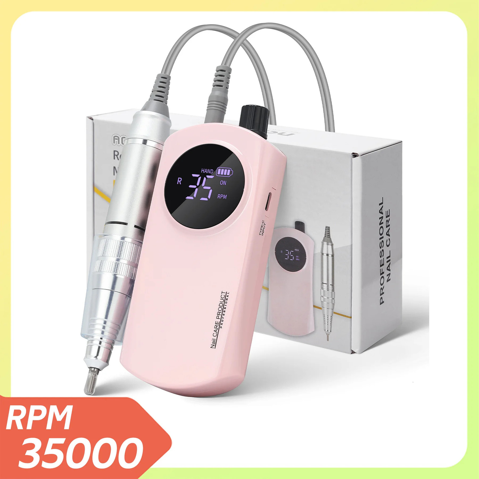 35000RPM Rechargeable Electric Nail Drill Machine Set Professional Nails Polish Sander File Accessories Kit for Manicure Tools 241115