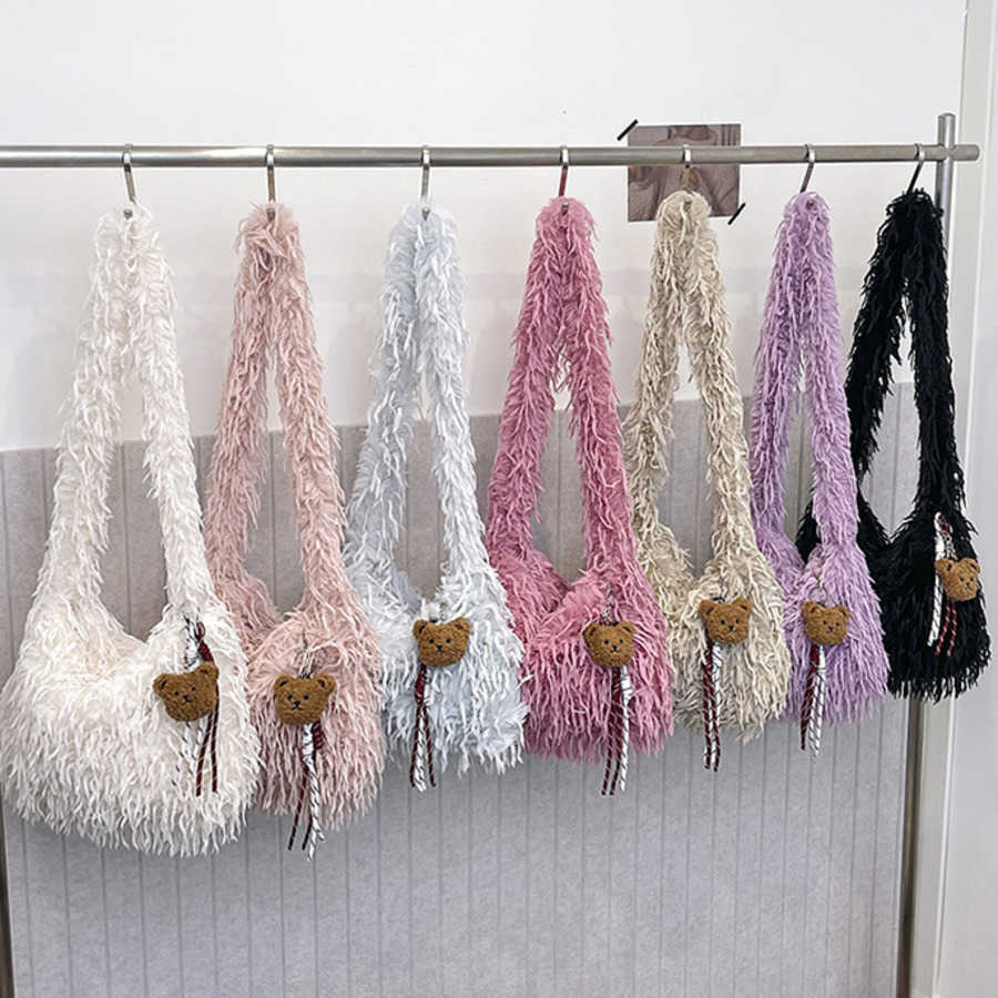 Autumn Winter Plush Designer Bag For Women Collection Tote Bag Tassel Single Shoulder Bags Crossbody Bag Totes Handbags 241104