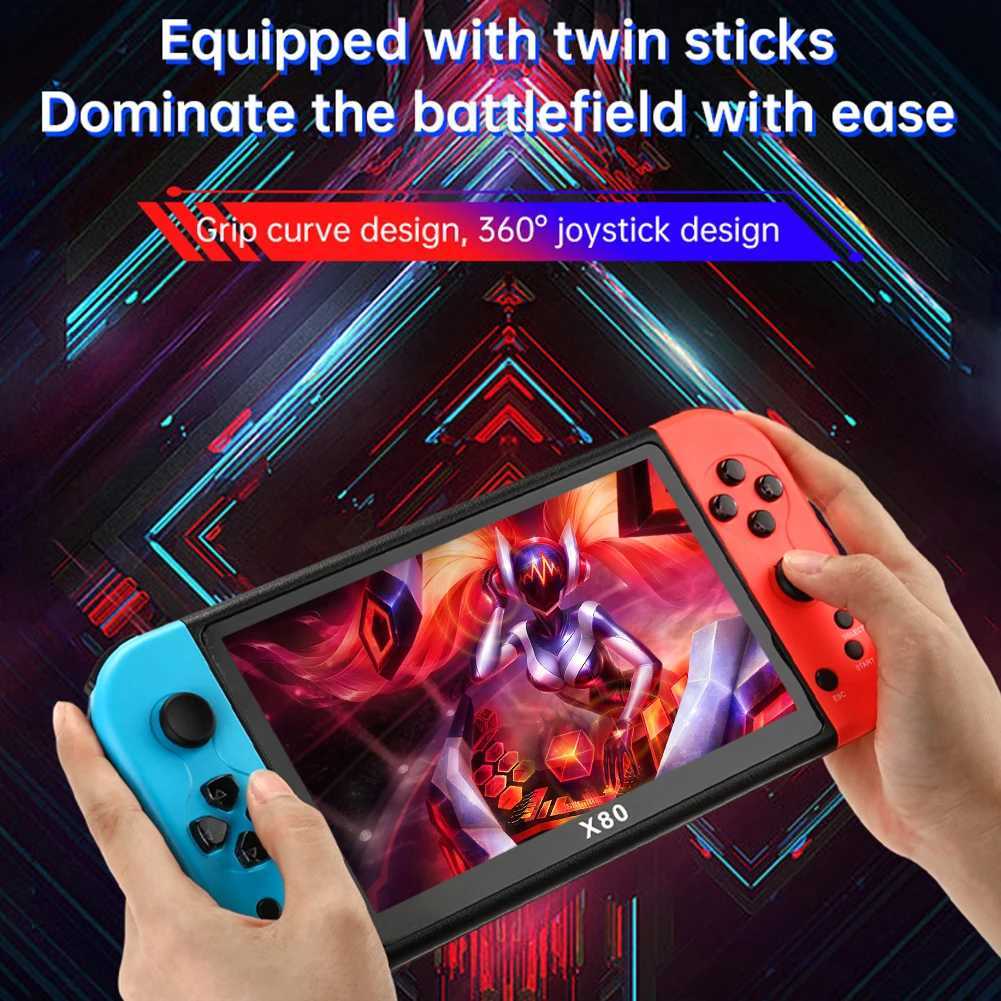 X80 Retro Handheld Portable Game Console 7-inch 800 * 480 HD Sn 20000+Classic Gaming Pocket Game Console Video Game Console Y241115