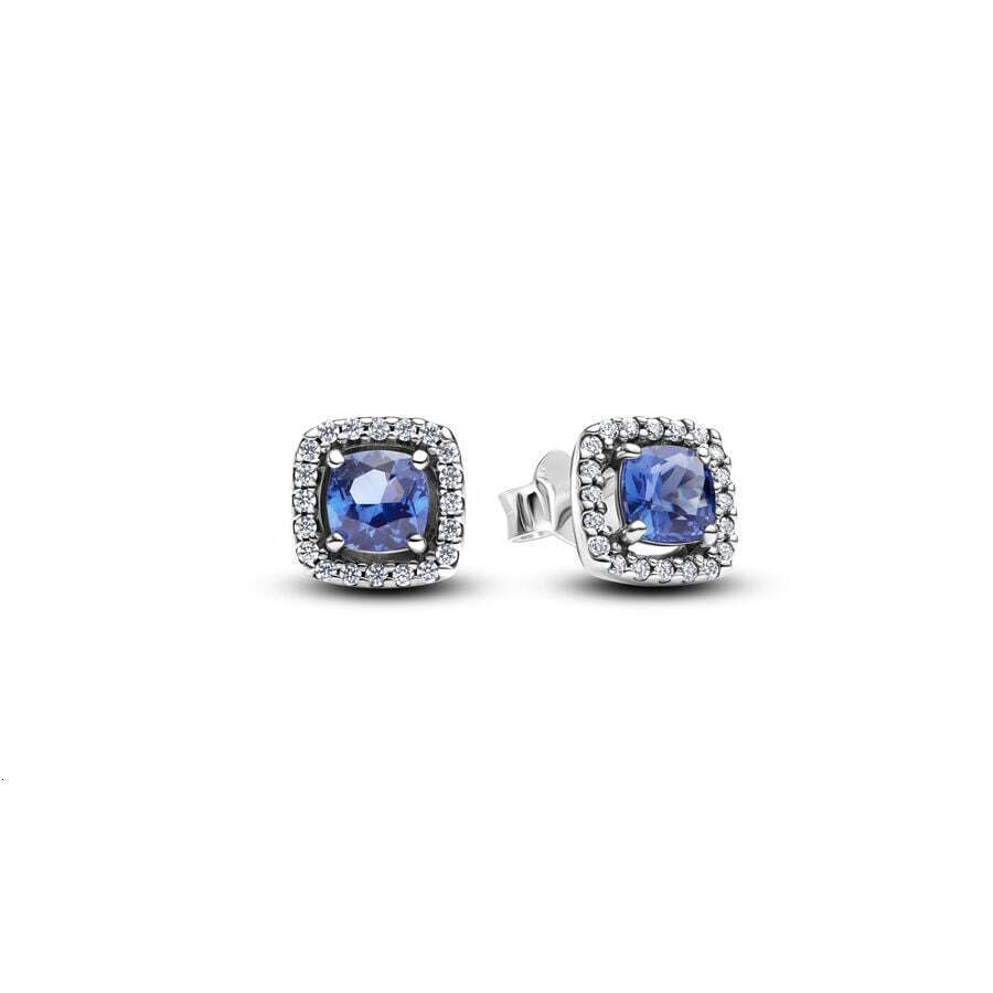 2024 NEW 925 Sterling Silver Sparking Pink Bow North Star Blue Stud Earrings For women Dangle Hoop Drop Earring Christmas Gifts