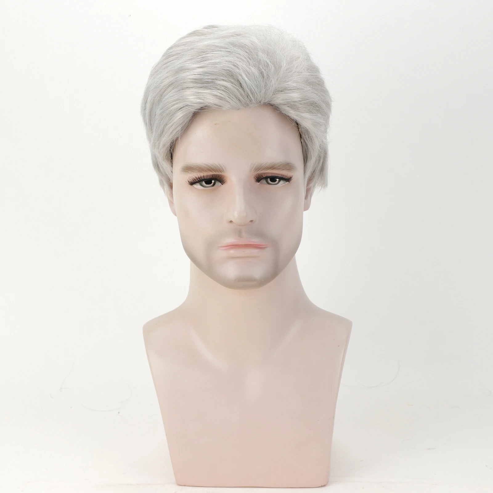 Grandpa Hair Handsome Mens Fashion Short Wig Husband Gift Short Grey Wigs Heat Resistant Synthetic Wigs for Daddy 241115