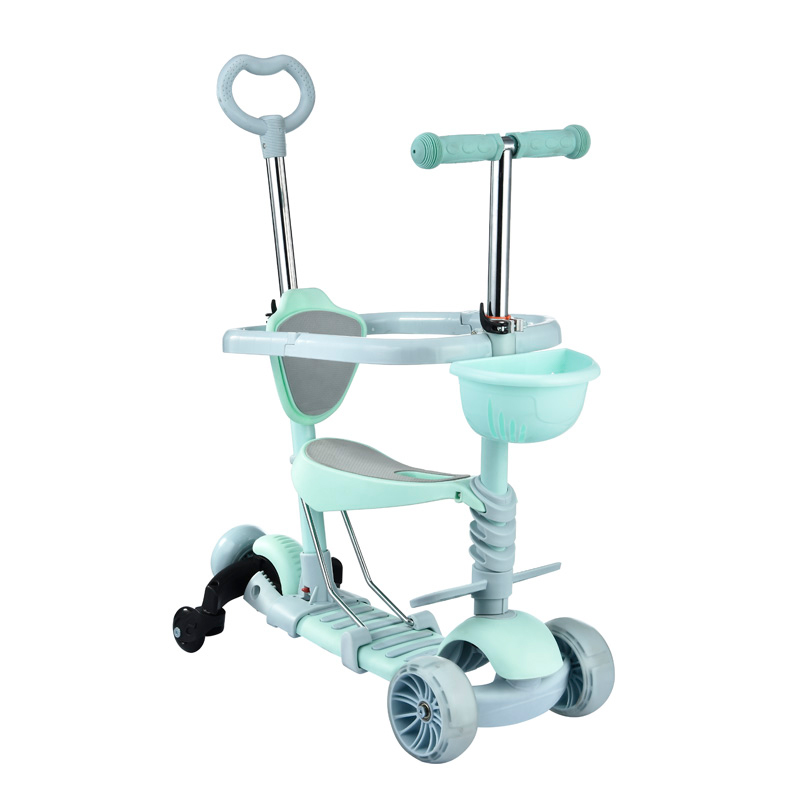 Scooter full iron bracket PP panel wear-resistant PVC wheel large wheel with armrest trolley auxiliary wheel