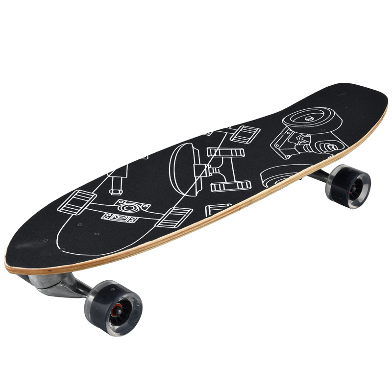 Skateboard rocket board maple wear-resistant thickened board flash PU wheels aluminium bracket adult children short board mixed colours