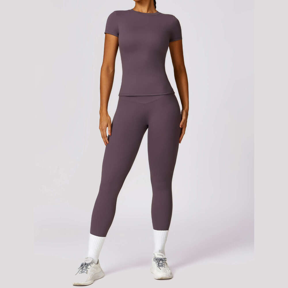 2 Piece Womens Outfits Sports Active Wear Gym Clothing Slim Workout Clothes Matching Suit High Support Running Sets