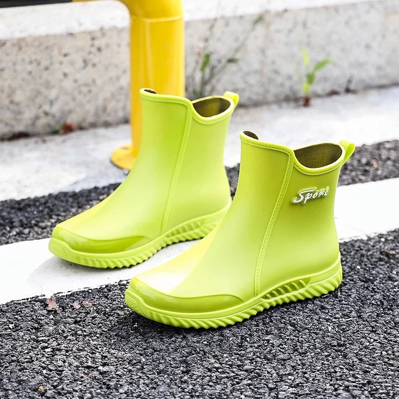 Mens Outdoor Rain Boots Waterproof Non Slip Kitchen Fishing Wearresistant Thick Soled Rubber Shoes Rain Shoes 241115