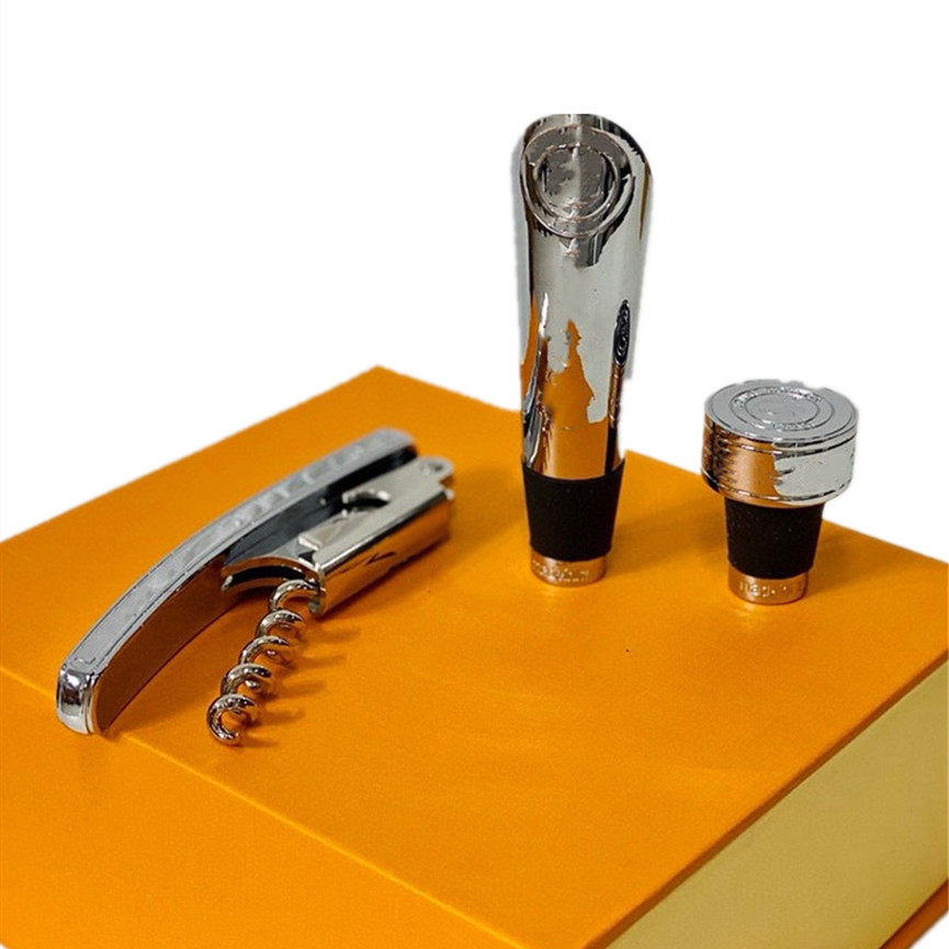 Designer Red Wine Bottle Opener Classic Carving Stainless Steel Wine Opener Driver with gift box