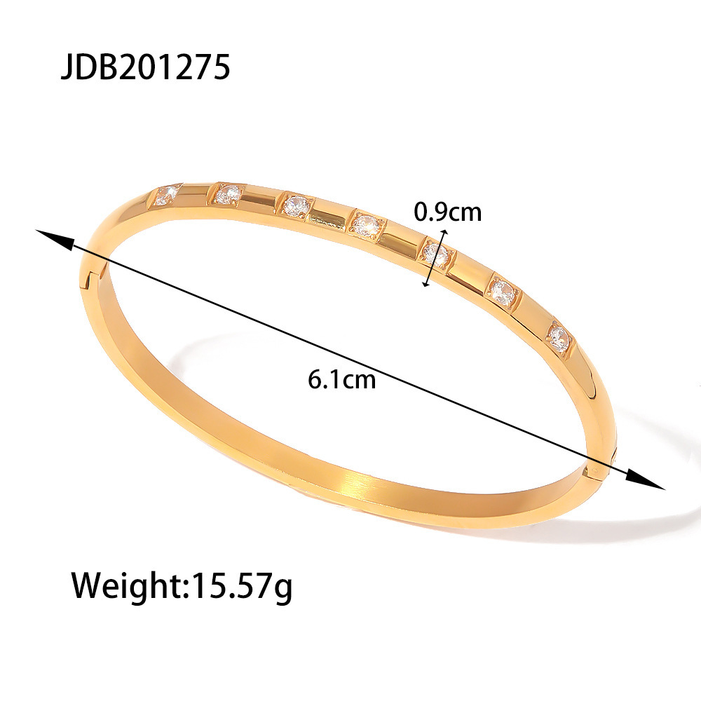 Ins Top Sell Vintgae Bangle Fashion Jewelry Titanium steel High Quality 5A Cubic Zircon CZ Dia Party Women Wedding Summer Bracelet For Lover Gift Neve