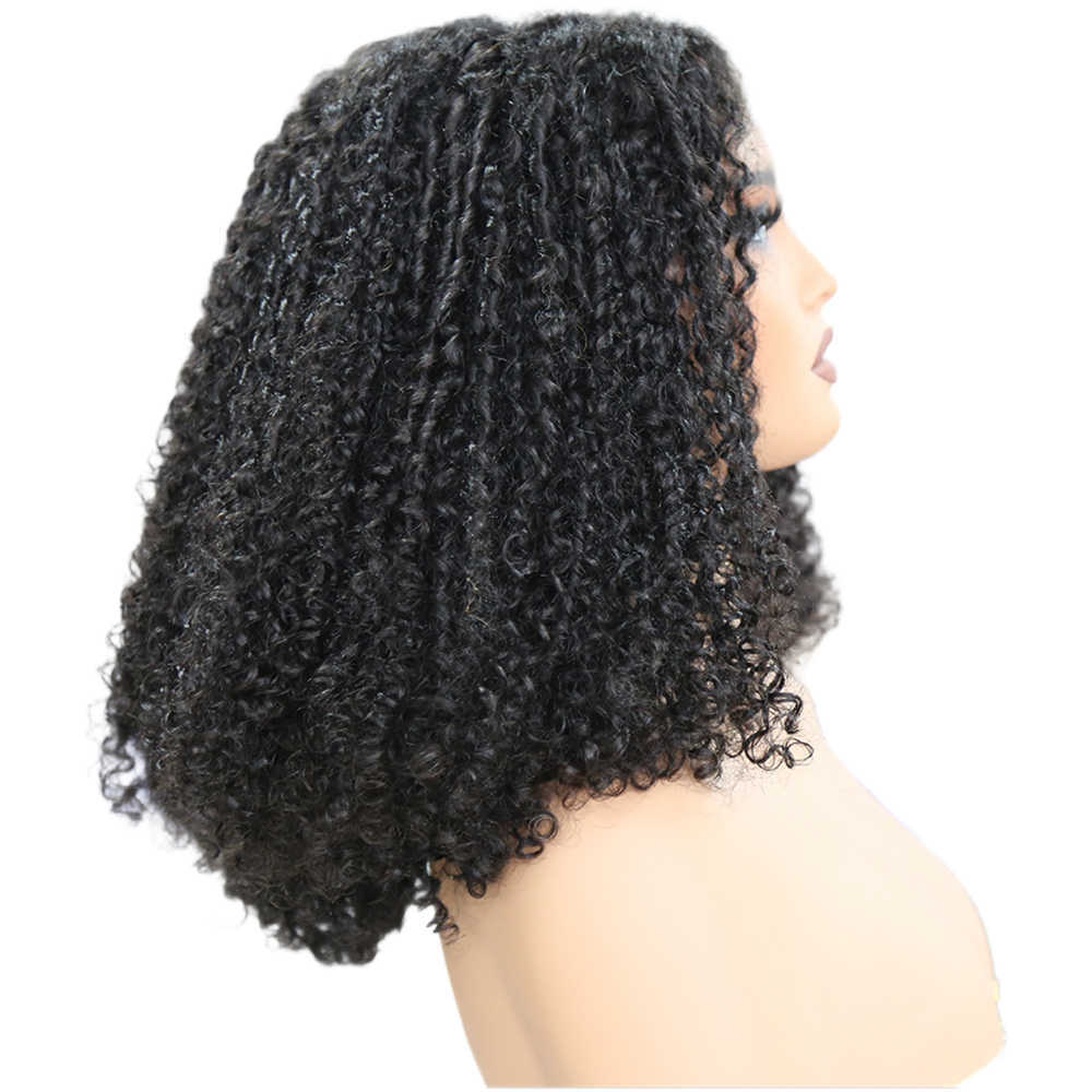 High Density Pixie Curl Soft Long 4X4 Lace Wig Natural Color Lace Front Wig for Women Babyhair Preplucked