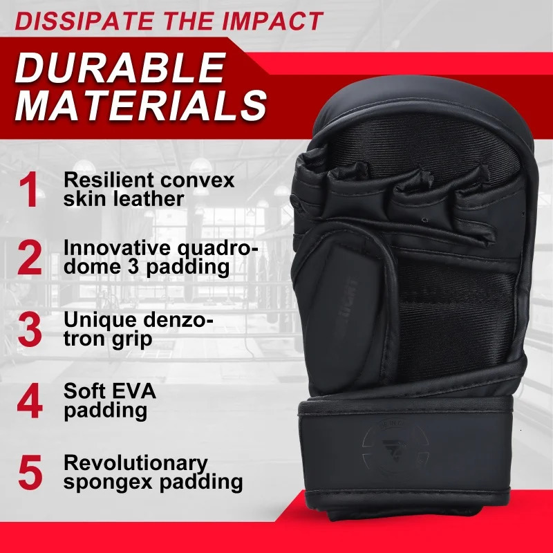 Professional MMA Boxing Gloves PU Leather MMA Fighting Martial Arts Boxing Gloves Karate Muay Thai Training Gloves Mens 241116