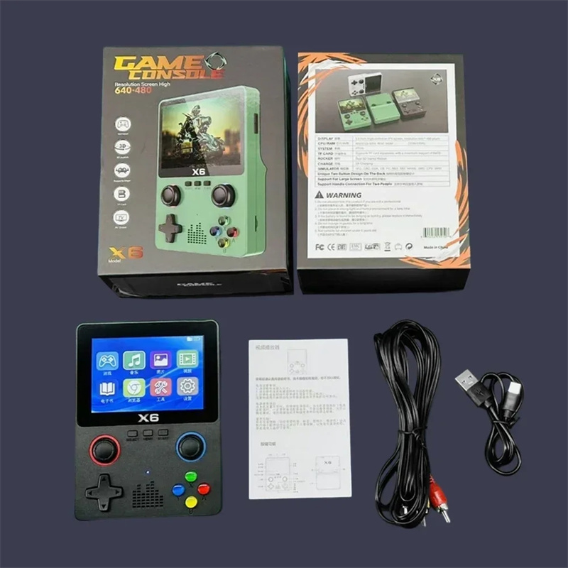 X6 Game Console Retro Video Game Consoles 3.5/4'' IPS Screen Portable Handheld Game Player 10000+ Classic Games Children Gifts