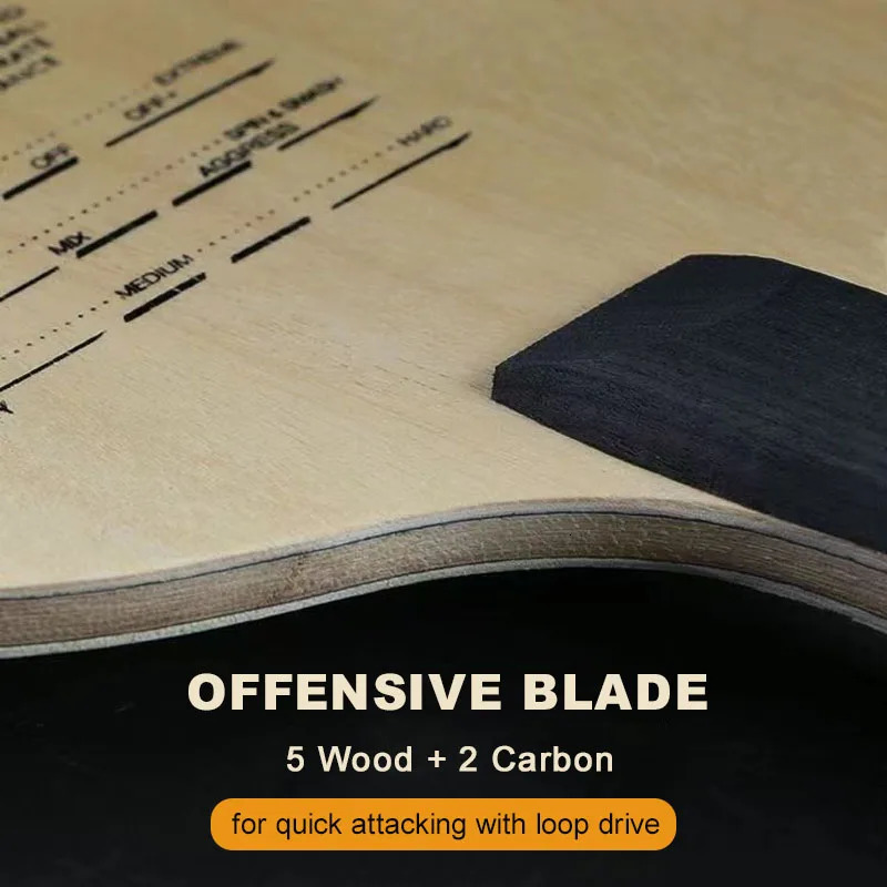 Original SANWEI T5000 Table Tennis Blade 5 Wood 2 Carbon Entry Intermediate Ping Pong Blade for Loop Drive with Fast Attack 241116