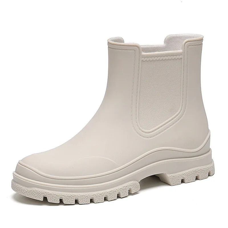 Rain Boots For Women Tpe Fashion Chelsea Low Top Waterproof Boots Female Versatile Nonslip City Walk Rain Shoes Adult Galoshes 241115