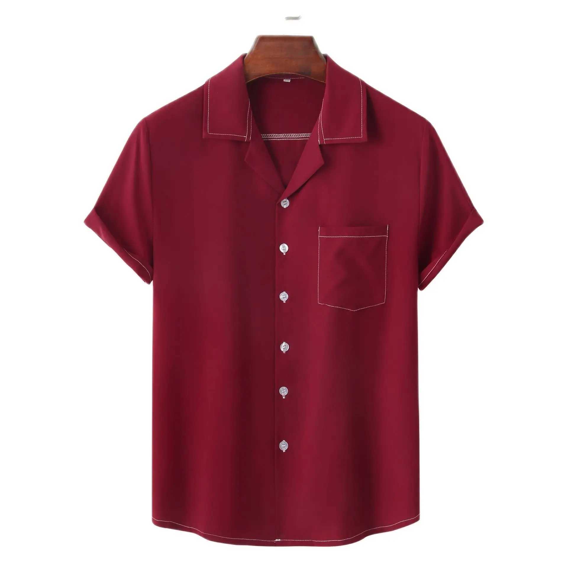 Men's Casual Shirts Parklees Mens White Cuban Collar Summer New Short Sleeve Camp Guayabera Button Down Quick Dry Basic 240416