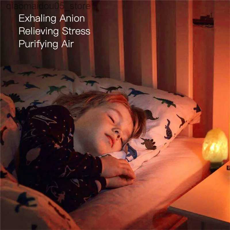 Lamps Shades The latest night light Himalayan salt lamp air purifier crystal salt rock bedside lamp childrens bedroom lamp Q240416