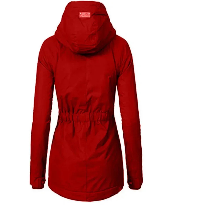 Customizable UZZDSS Midlength plain parka Winter Women Warm Parkas Hooded Thick Plush Coats 241115