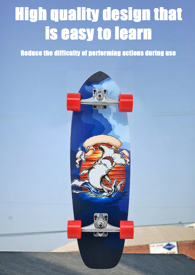 Children's short board rocket board surfboard maple wear-resistant thickened board flash PU wheel aluminium bracket