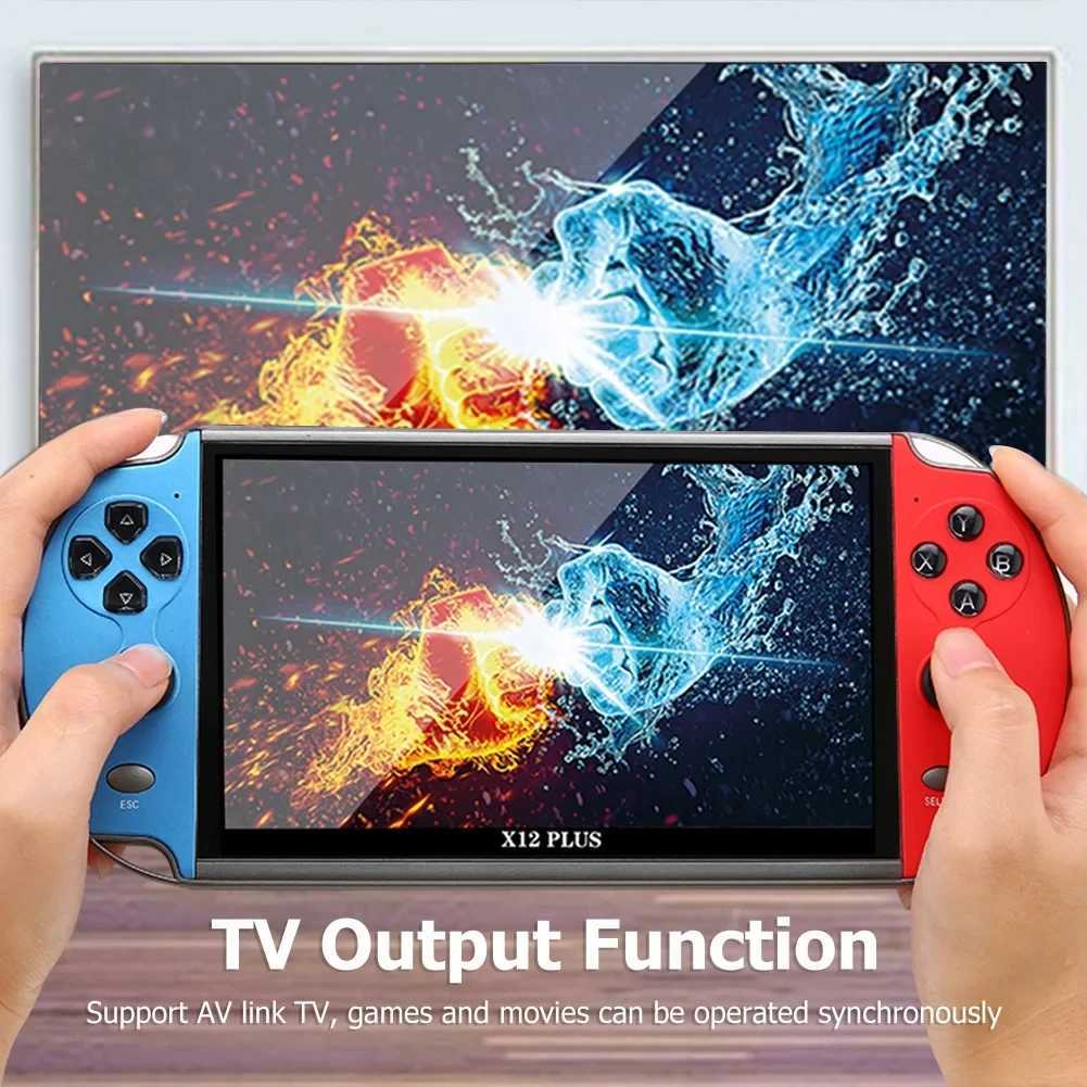 X12 Plus X7 handheld game console X7 Plus 7.1/5.1/4.3 inch high-definition Sn portable Au video player 10000 classic games Y241115