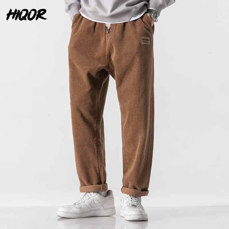 HIQOR AutumnWinter Fashion Mens Denim Shorts Retro Japanese Straight Casual Pants Stretch 241115