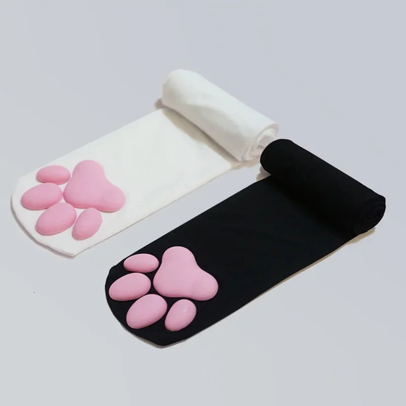 3D Cat Paw Stockings Three-dimensional Cat Meat Pad Pantyhose Cosplay Animation Anime Knee Long Socks Girl Lolita Sexy Hosiery 240401