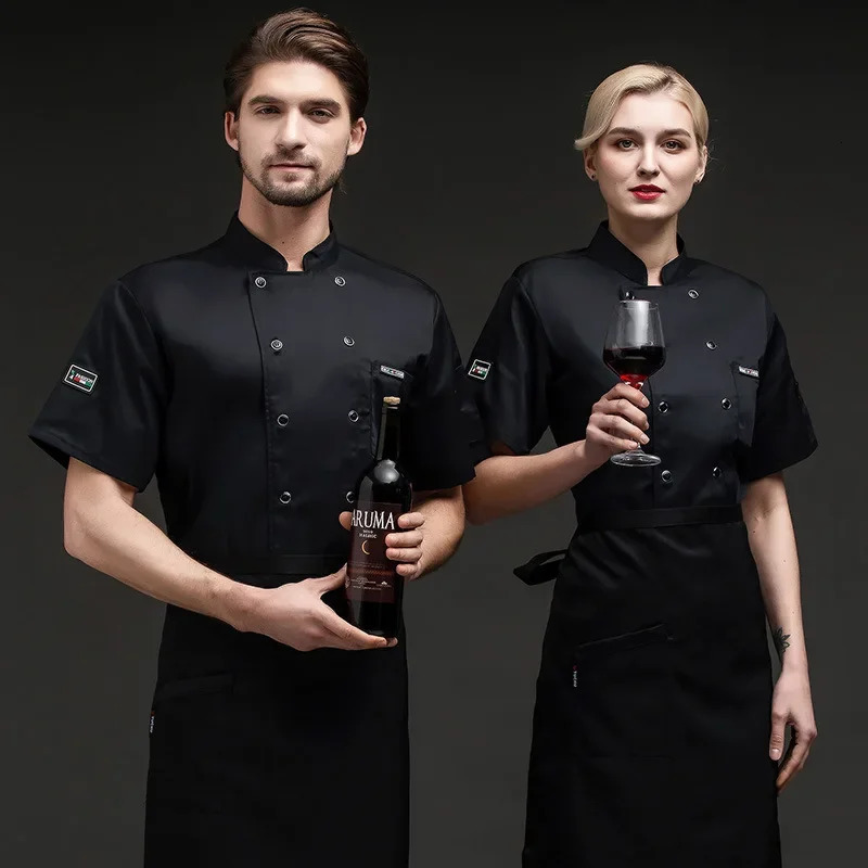 Shortsleeved Chef Work Clothes for Men and Women el Canteen Back Kitchen Breathable Mesh Uniform Longsleeved 240412