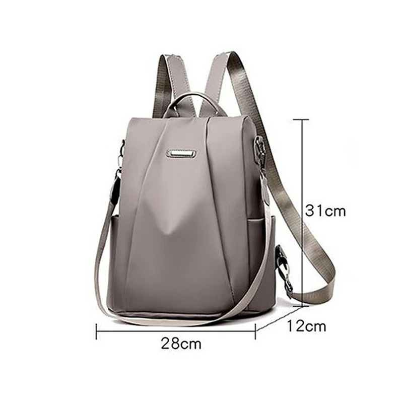 Womens Multifunction Backpack Casual Nylon Solid Color School Bag For Girls Fashion Detachable Strap Travel Shoulder Bag 241115