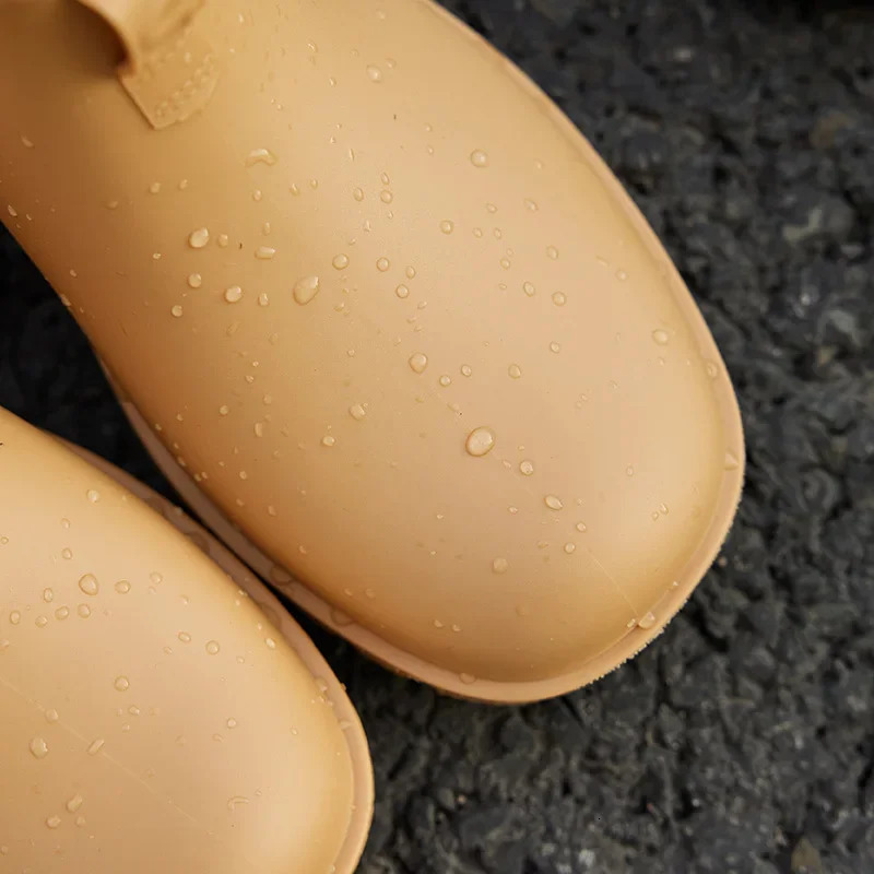 Rain Shoes Mens Nonslip Waterproof Shoes Outdoor Fashion Wearresistant Plastic Shoes Winter Cotton Warm Short Rain Boots y241115