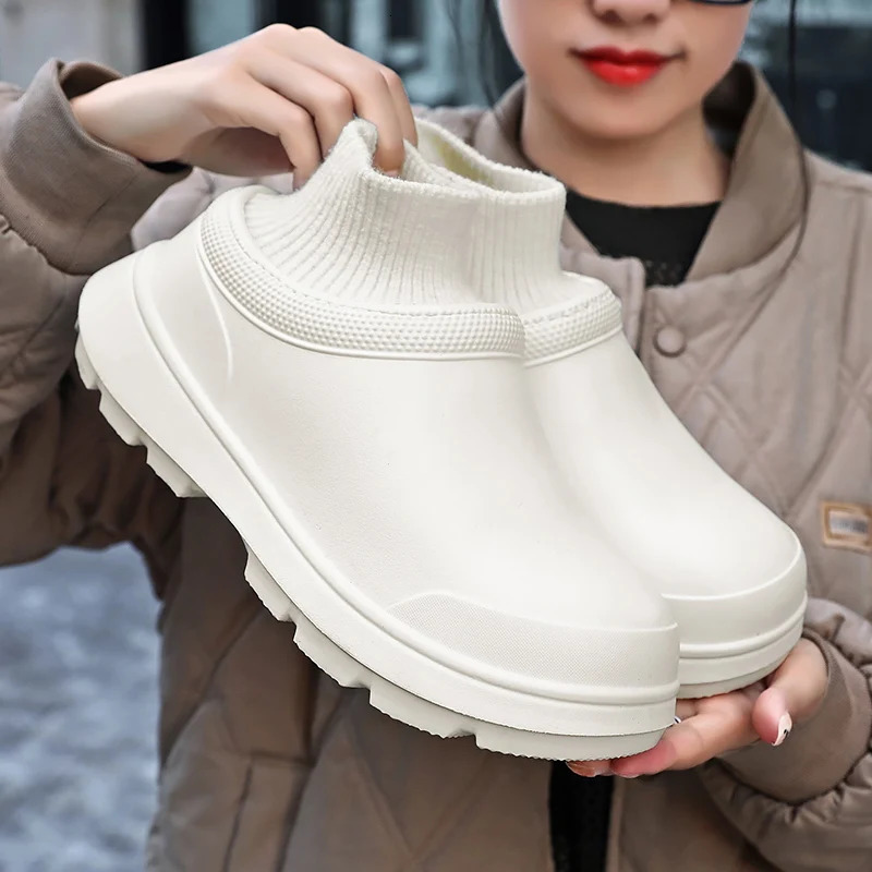 Mens Nonslip Chef Shoes Work Shoes Car Wash Shoes Rain Shoes Fashion Wearresistant Nonslip Heightened Water Shoes 3545 241115