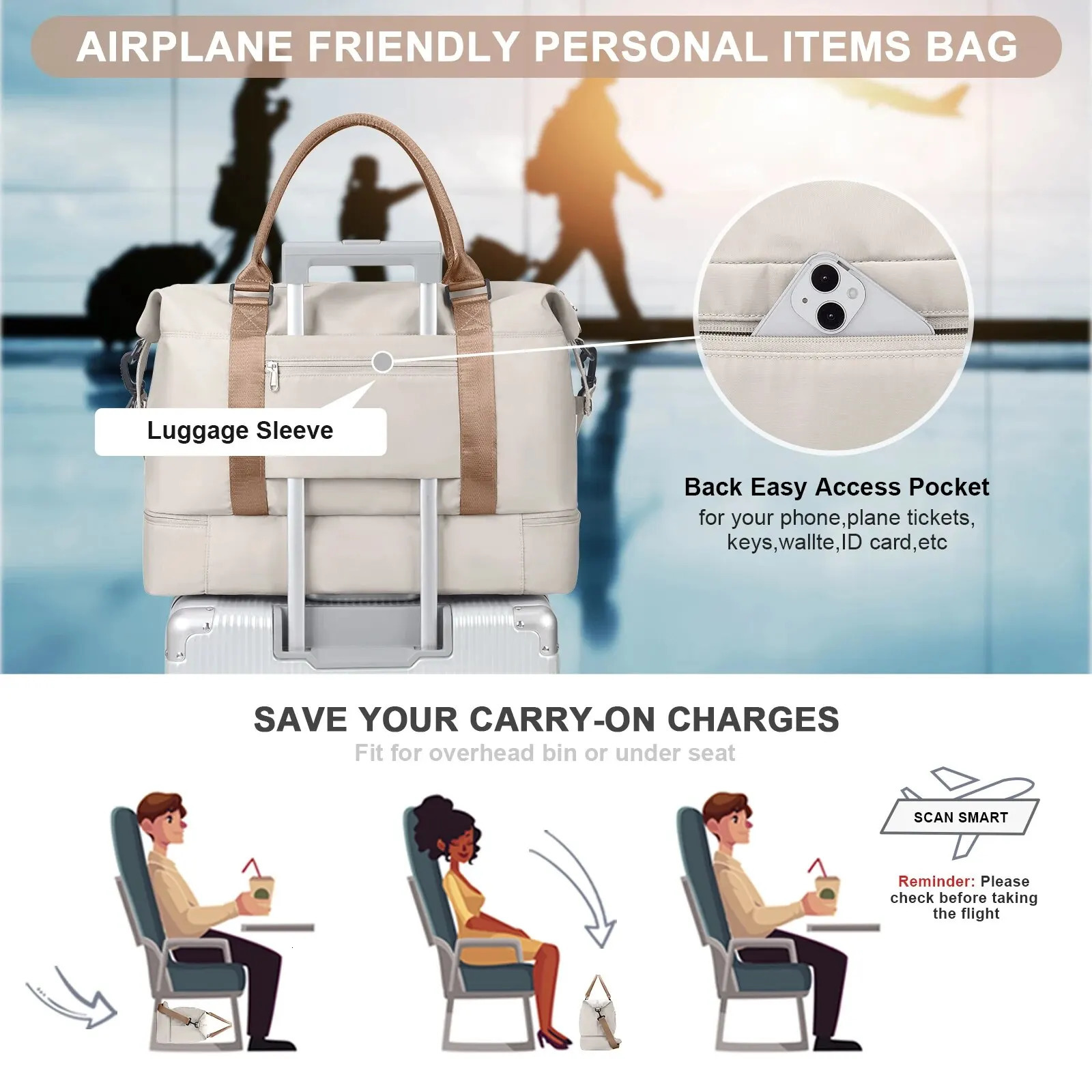 Likros luggage bag travel bag shoe company gym handbag shoulder bag for women overnight on weekends 241115