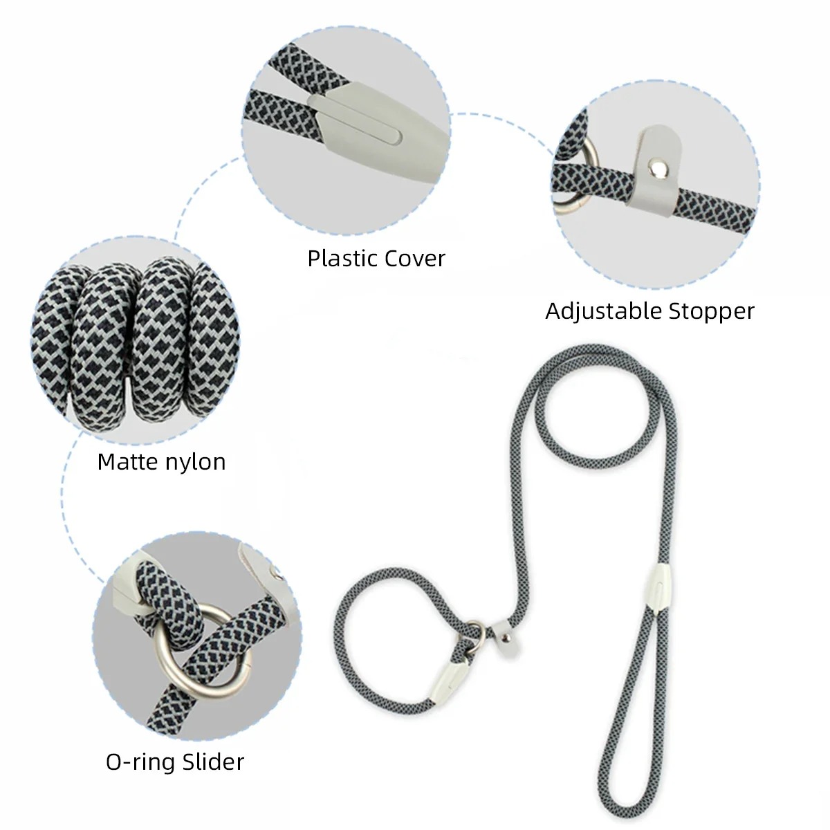 Pet Adjustable Collar Leash Nylon Lead Leash Durable Rope Belt Lightweight Accessories Cat Collar
