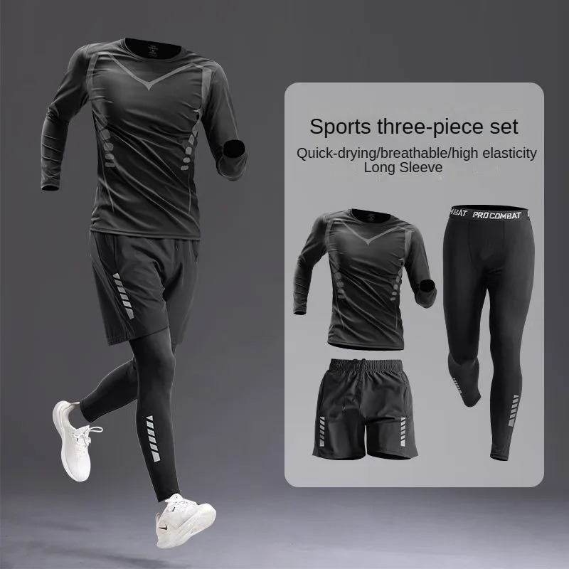 AllSeason Mens Sportswear SetSuit Tracksuit for Running Cycling Fitness Hikinggym clothing men jogging boxing5 pcs 241115