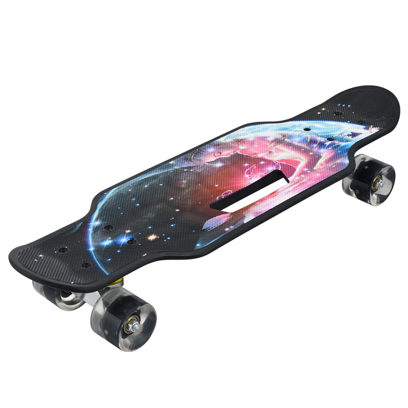 Skateboard fishboard PP board aluminium alloy bracket flash PU wheel big wheel with handle stable wear-resistant high speed long highway plate