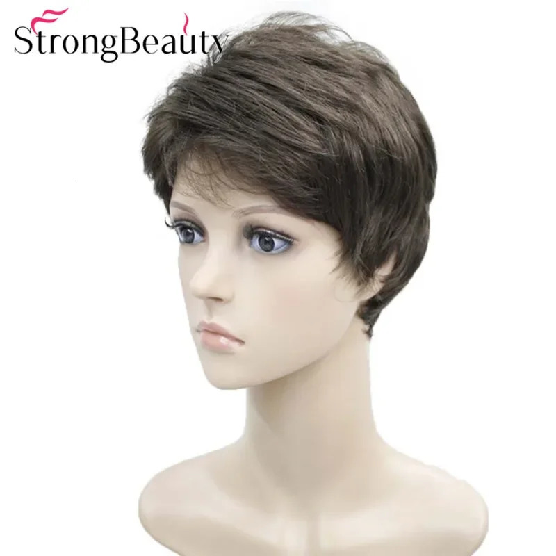 StrongBeauty Short Straight Wigs Synthetic Women/Men Wig Heat Resistant Hair 241115