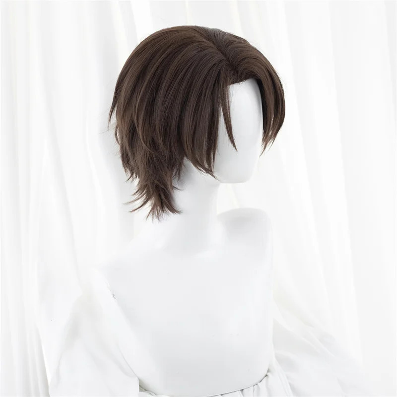 L-email wig Synthetic Hair Anime BLUE LOCK Yukimiya Kenyu Cosplay Wigs Brown 30cm Short Silicone Man Cosplay Heat Resistant Wig 241115